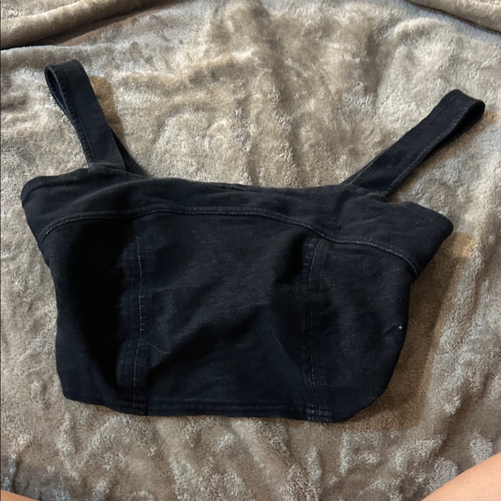 Stylish Black Bow Cropped Top